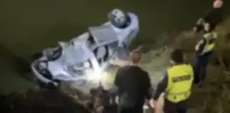 След гонка в Бургас кола с мигранти падна в езерото Вая, има загинали