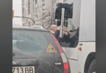 Шофьори се биха и хапаха на светофар в София, единият е от градския транспорт /видео/