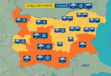 Опасно време във вторник: значителни валежи от сняг и дъжд в половин България