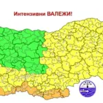 Оранжев код за интензивни валежи в Южна България, жълт код в още 13 области