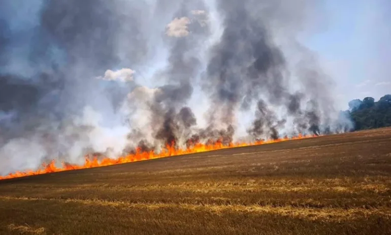 Пожар гори в района на баритна мина в Стара Загора